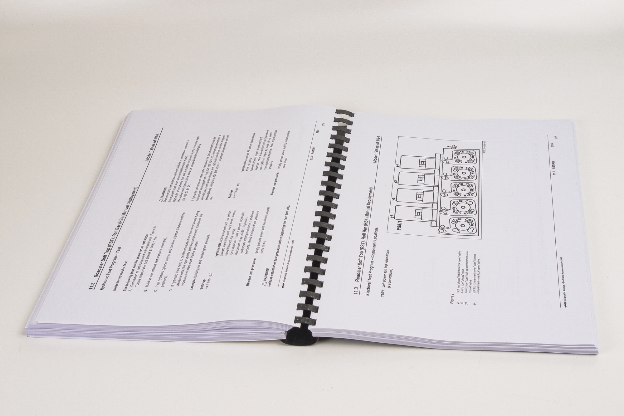 Mercedes R129 SL Workshop Diagnostic Manual: Soft Top and Roll Bar (inc. Wiring Schematics)