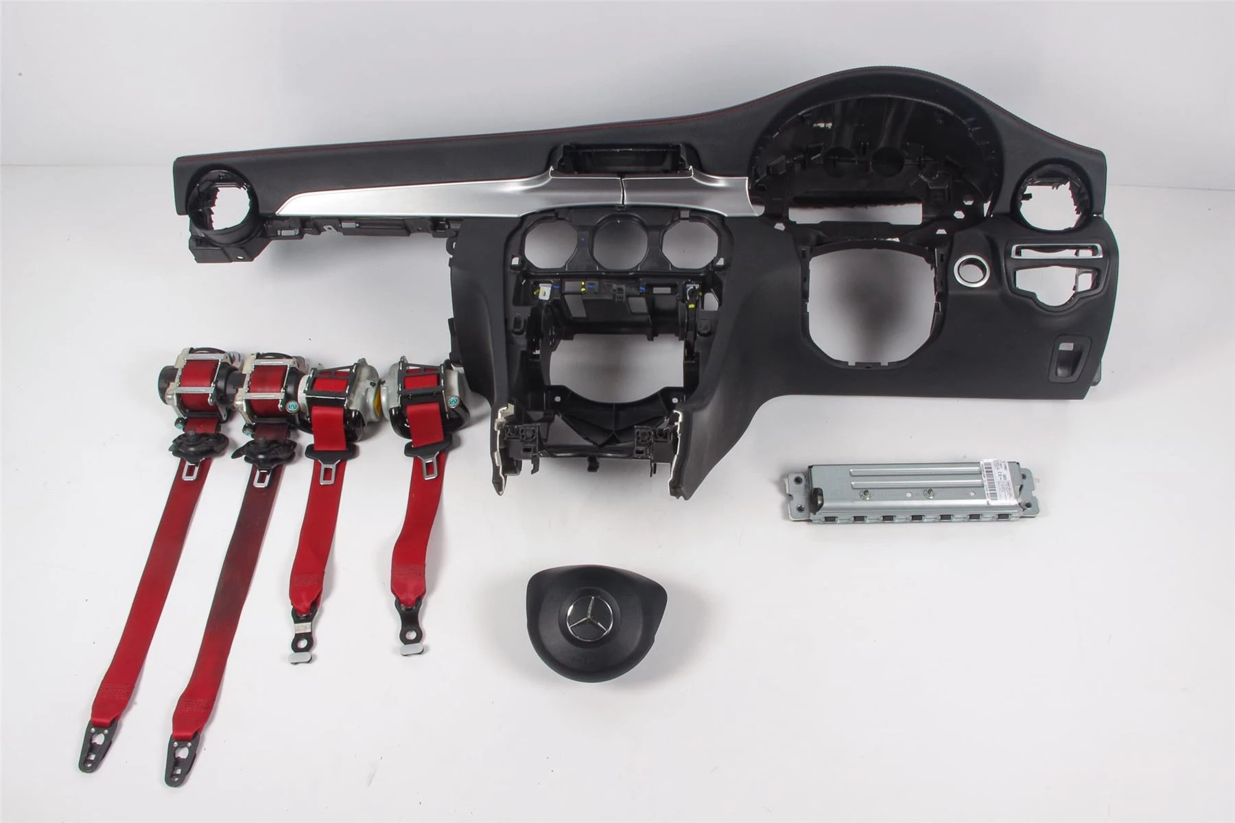 Mercedes 2056801102 AMG Dashboard Seat Belt Kit - Black | W205 S205 C205 A205 C