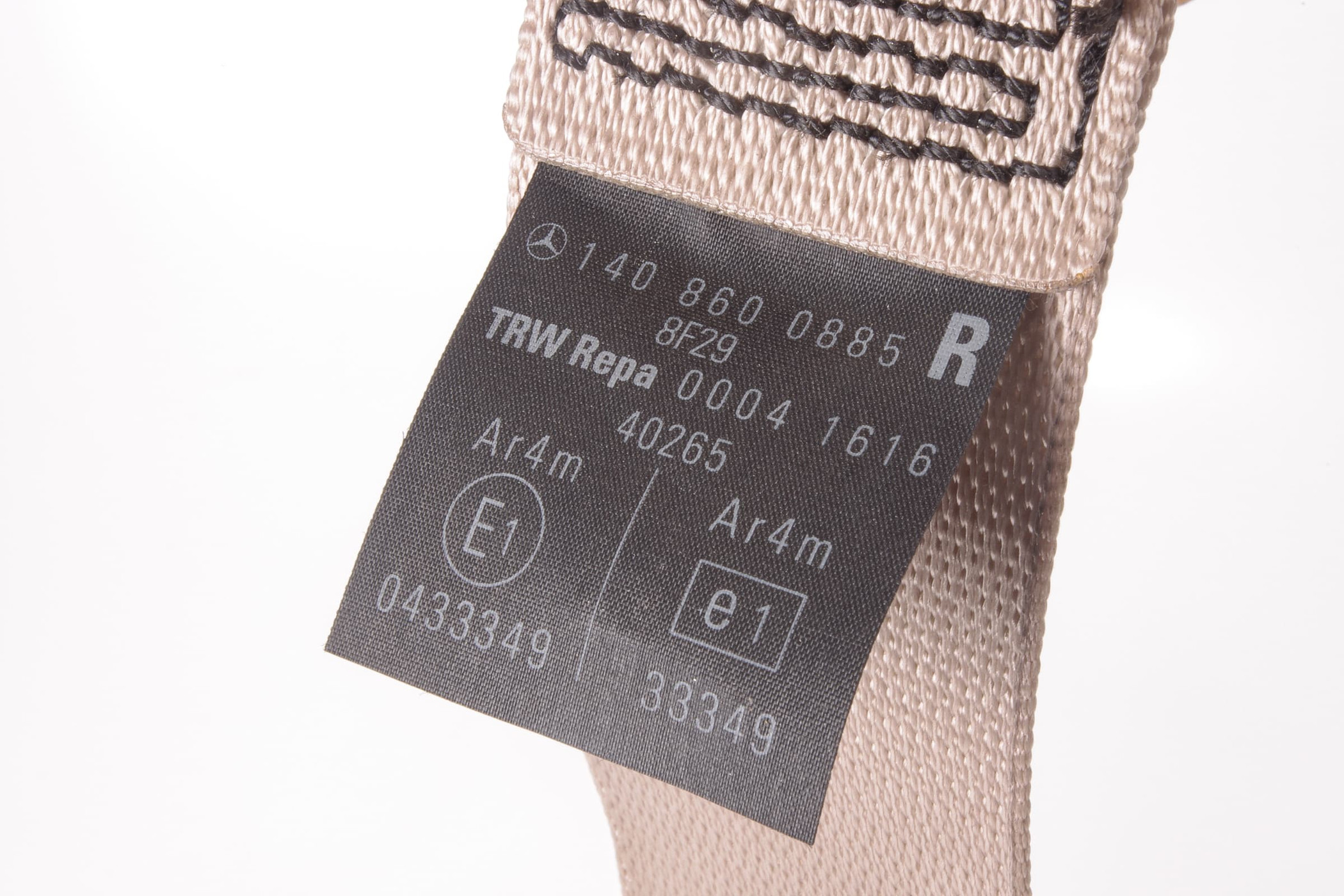 Mercedes 1408600885 Seat Belt - Rear Right Beige | W140 V140 S