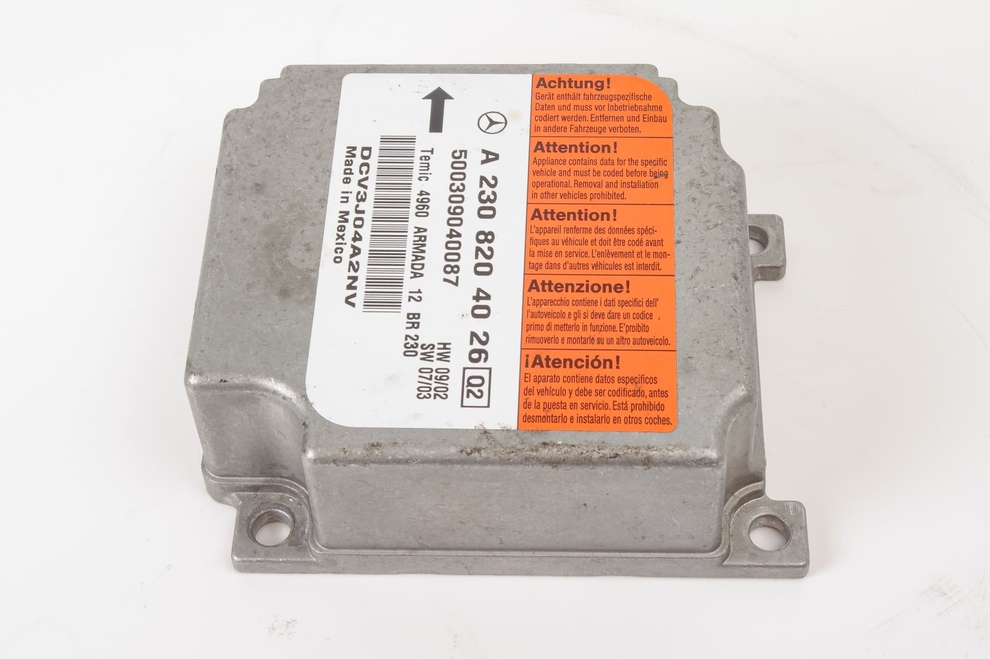 Mercedes 2308204026 SRS Control Unit | R230 SL