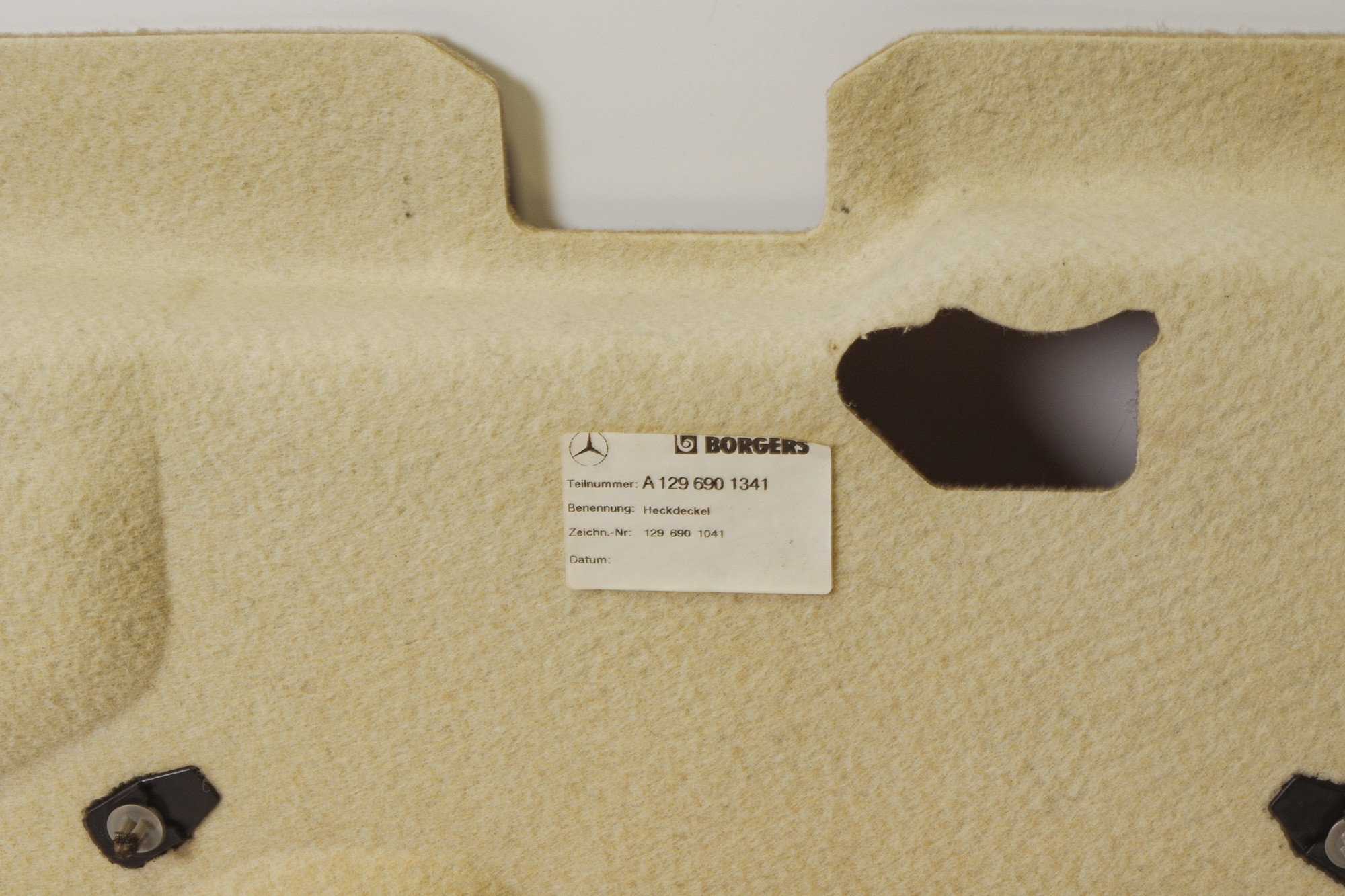 Mercedes 1296901341 Boot Carpet Panel - Beige (a) | A124 E R129 SL