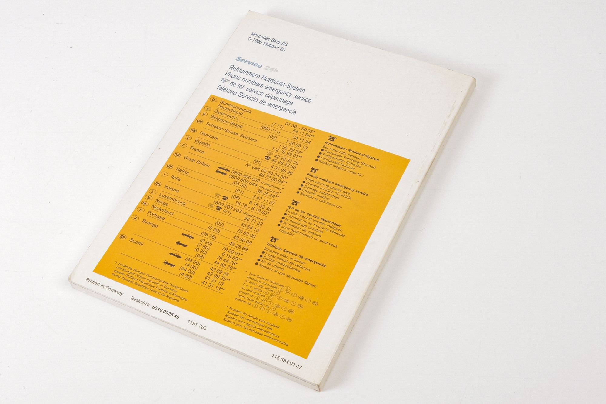 Mercedes 1155840147 Owners Manual | W124 W210 E W126 W140 S R129 R230 SL W168...