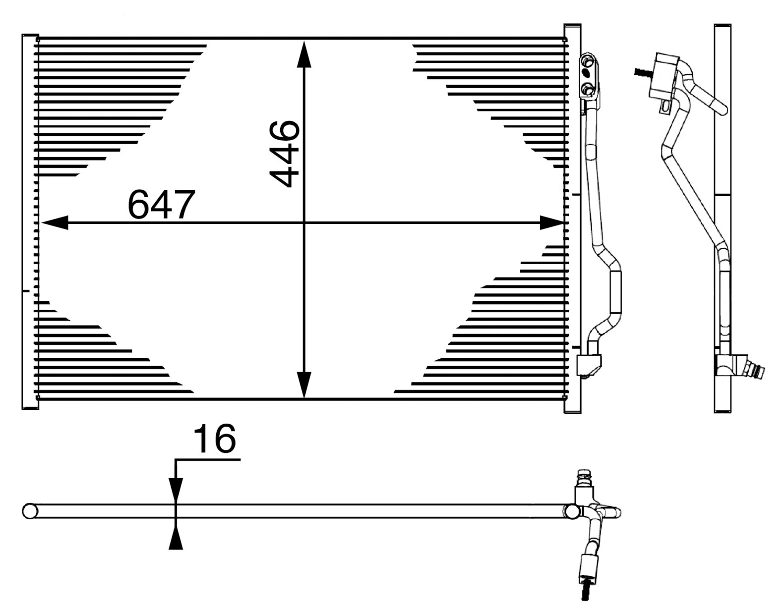Mercedes 2215000154 A/C Condenser | C216 CL W221 S