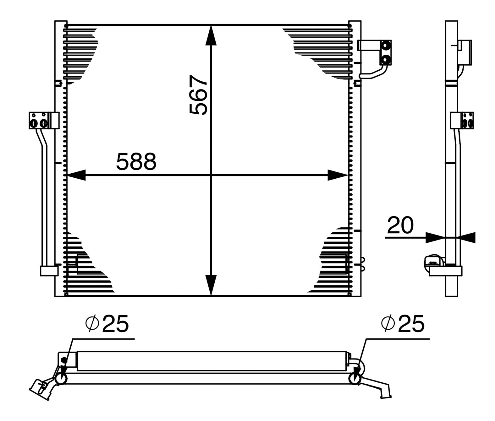 Mercedes 0995000002 A/C Condenser | W166 M X166 GL