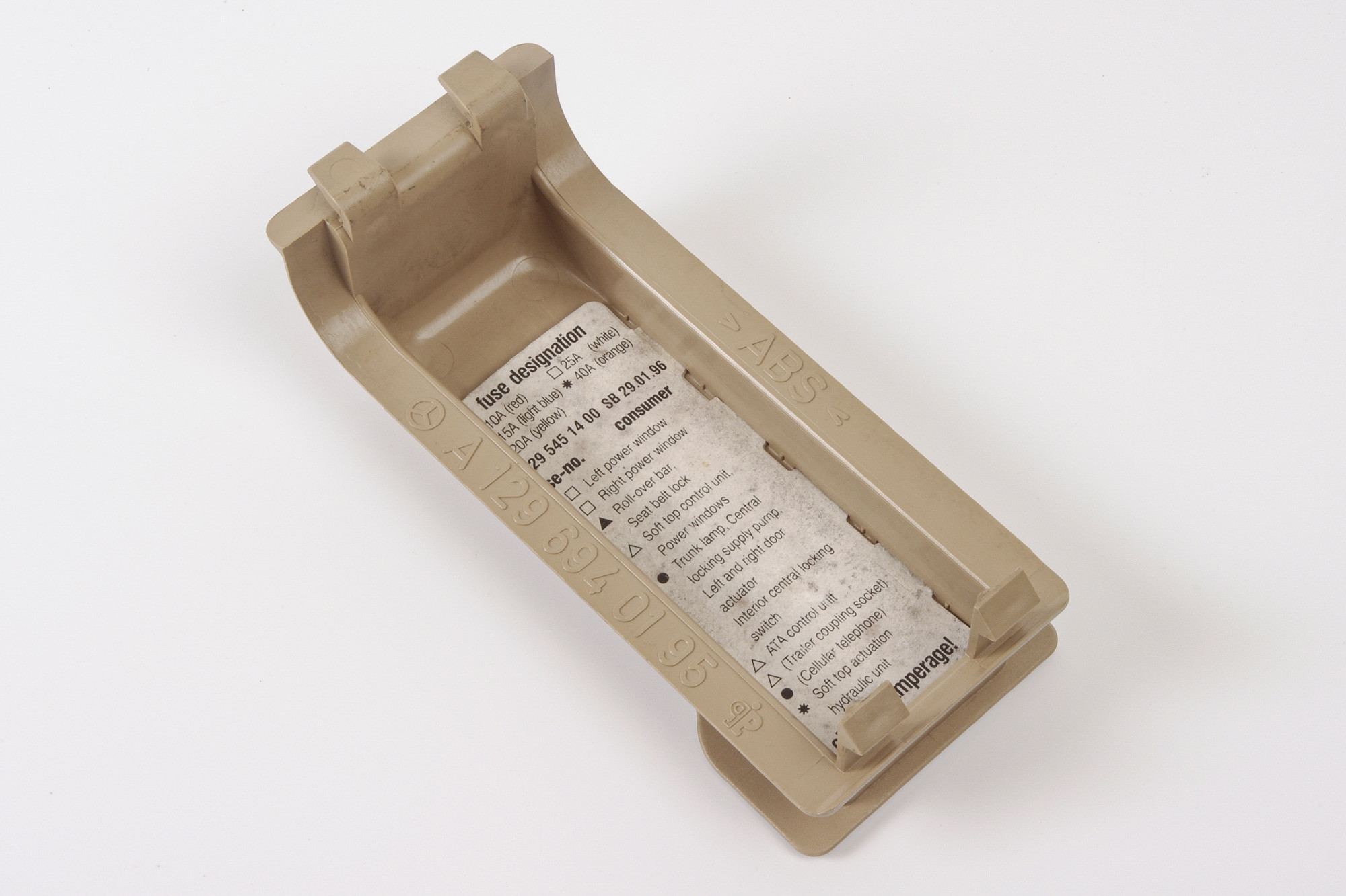 Mercedes 1296940195 Fuse Box Cover - Beige (b) | R129 SL
