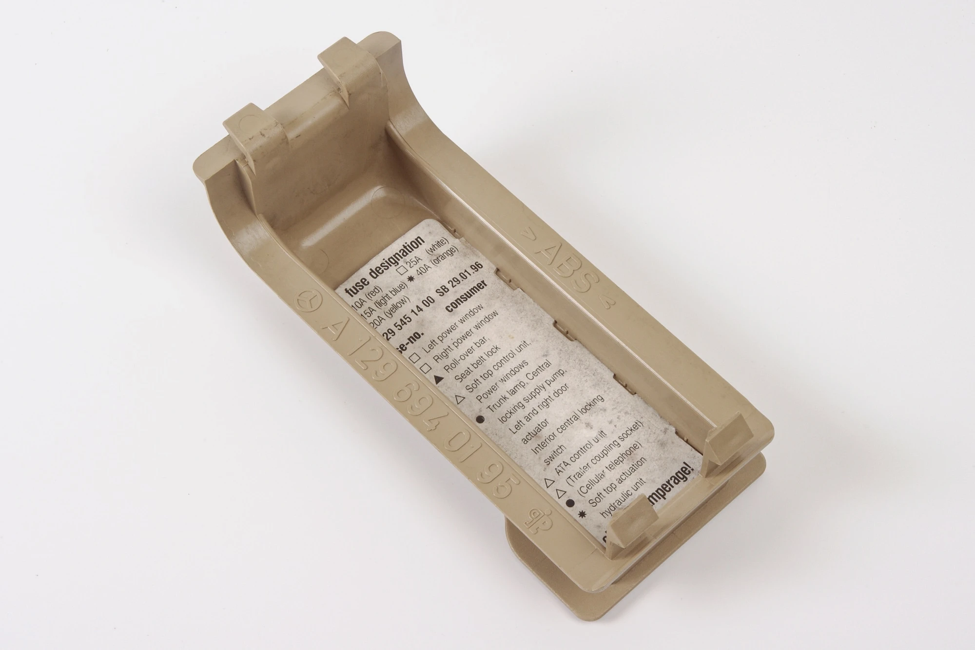 Mercedes 1296940195 Fuse Box Cover - Beige | R129 SL