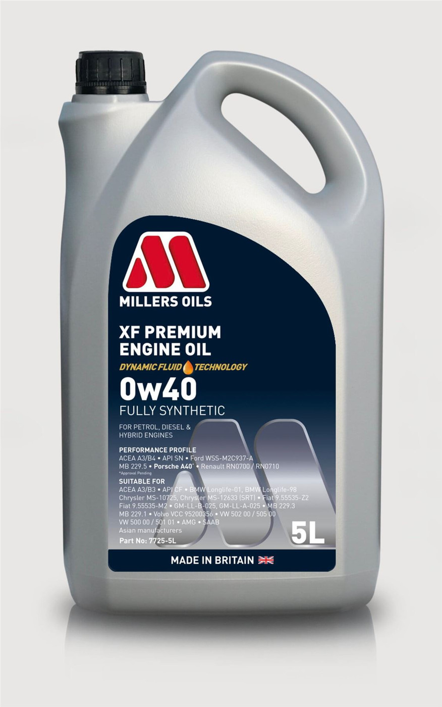 Millers Oils Engine Oil XF Premium 0w40 - 5L | Various Inc. R230 SL