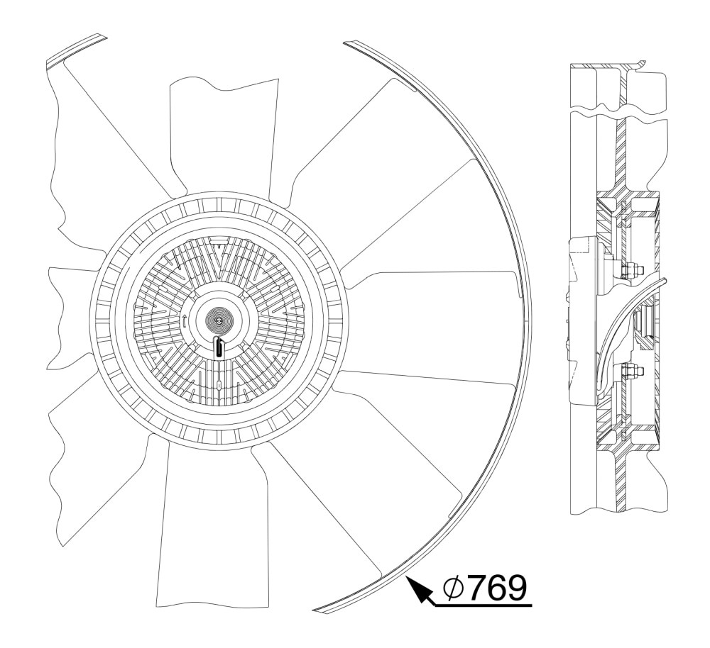 Mercedes 9042001023 Cooling Fan