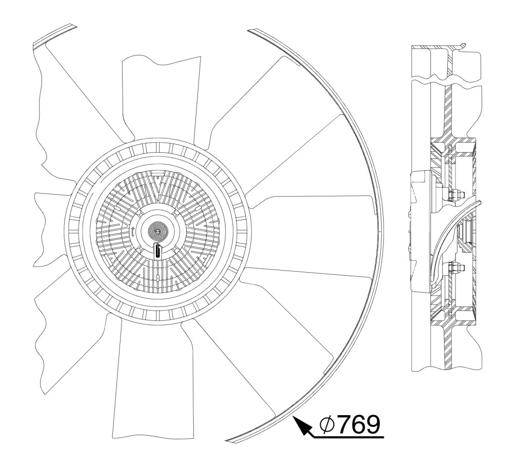 Mercedes 9042001023 Cooling Fan