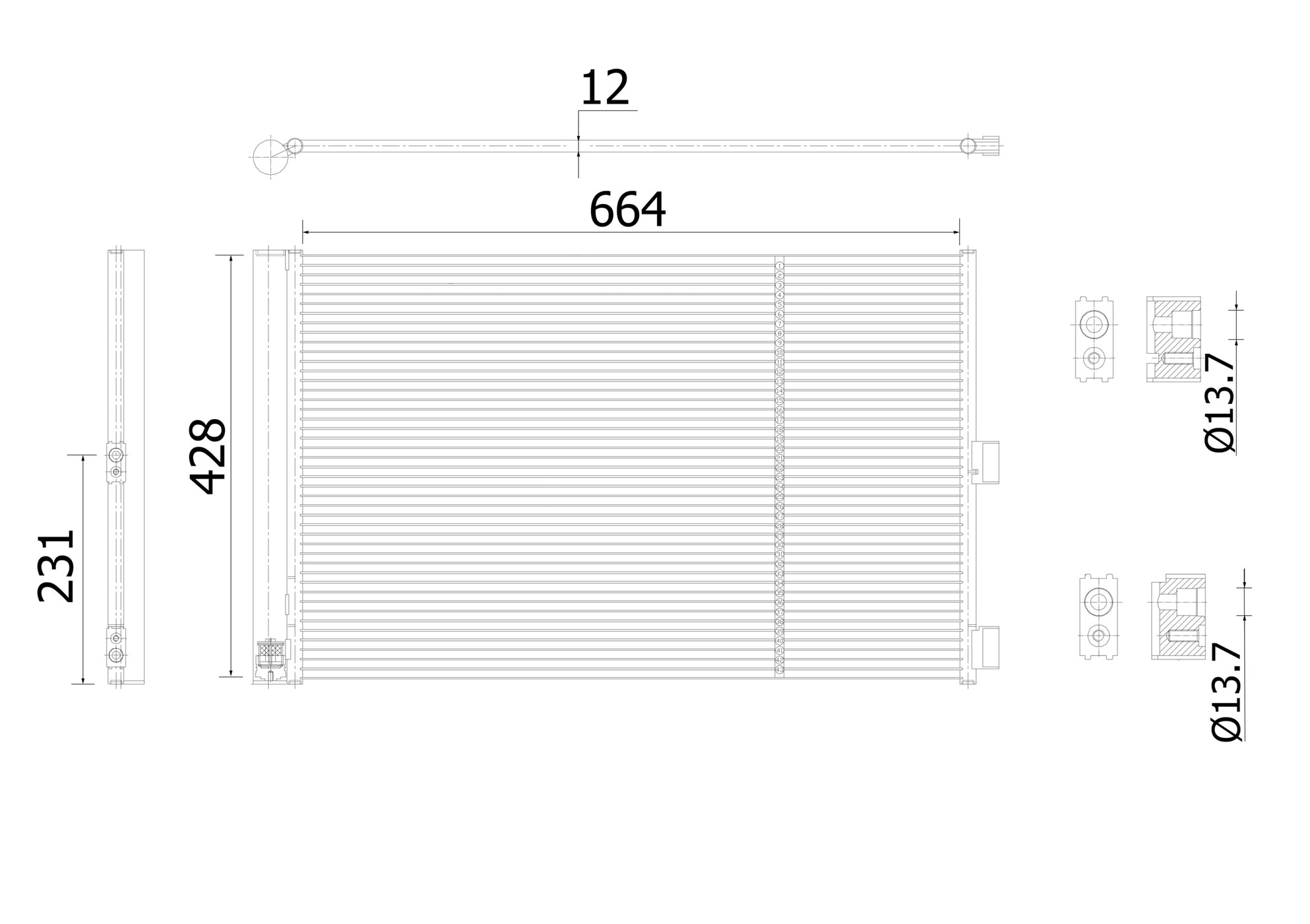 Mercedes 0995001054 A/C Condenser | W117 CLA X156 GLA W176 A