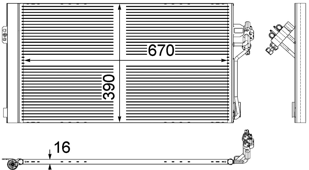 Mercedes 6398350270 A/C Condenser | W639 V