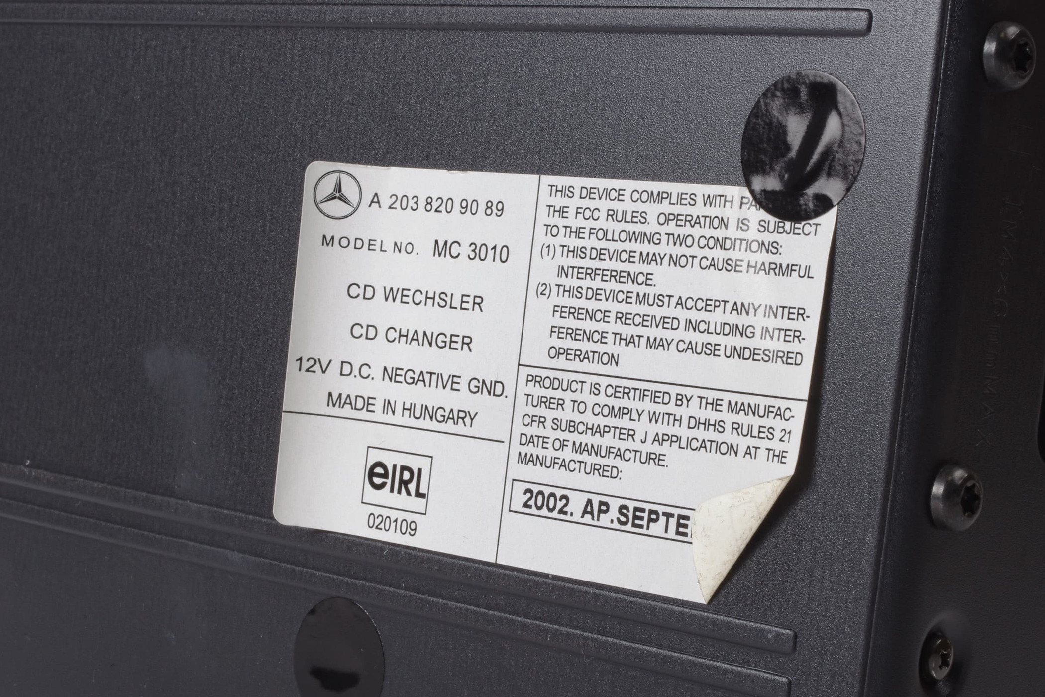 Mercedes 2038209089 CD Changer (a) | W163 M R170 SLK W203 CL203 C C209 A209...