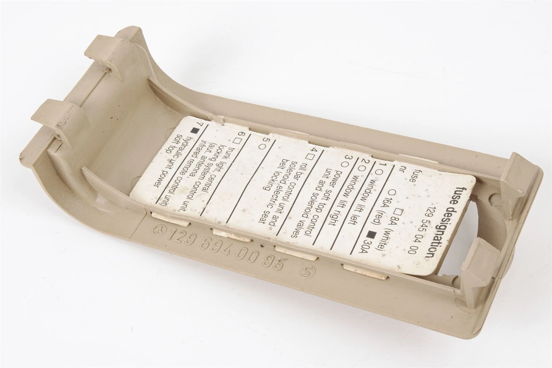 Mercedes 1296940095 Fuse Box Cover - Rear Beige | R129 SL
