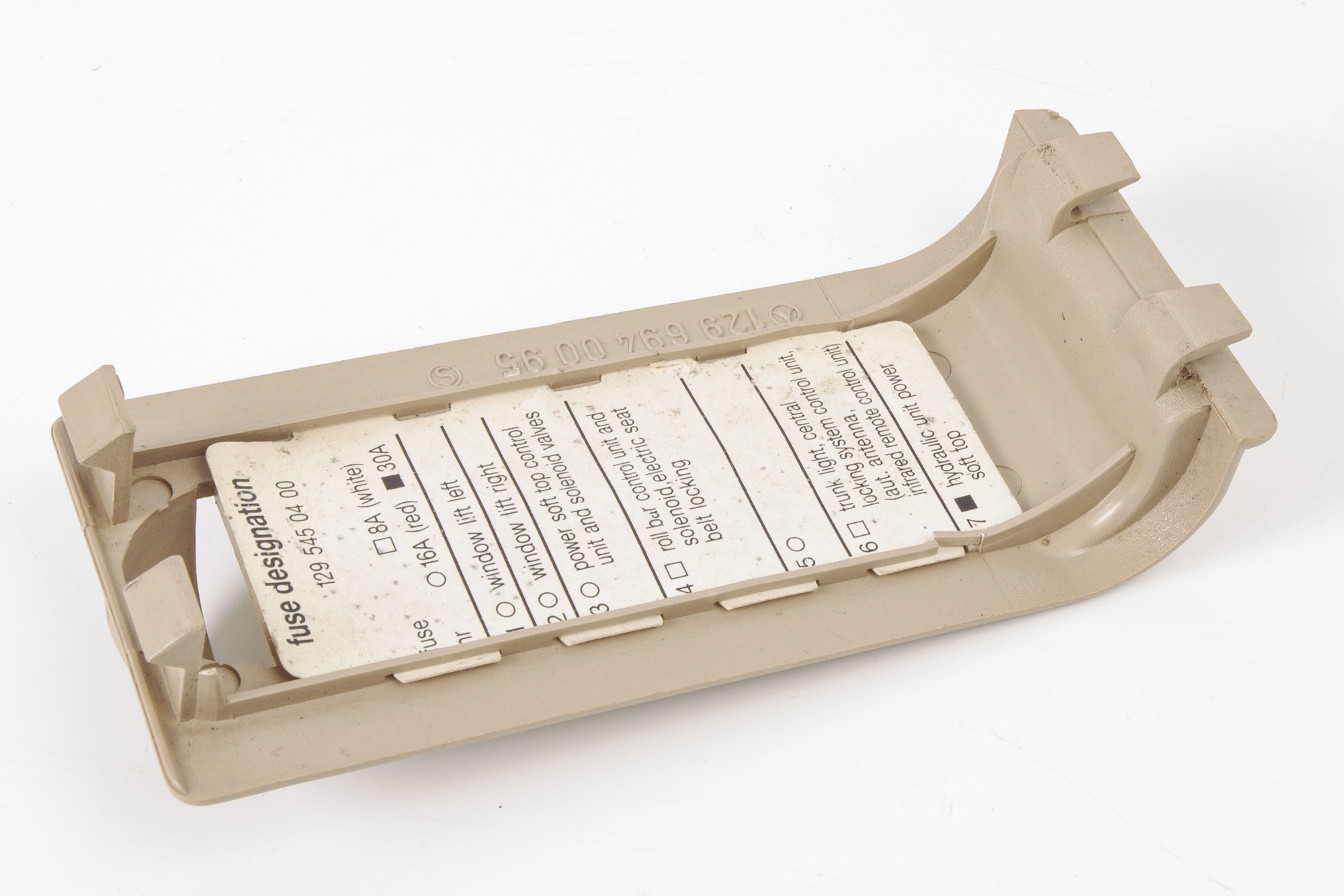 Mercedes 1296940095 Fuse Box Cover - Rear Beige | R129 SL