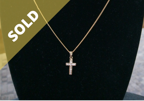 9CT Gold Diamond Cross Pendant