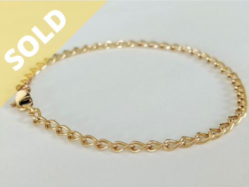 9CT YELLOW GOLD CURB BRACELET