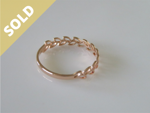 9CT ROSE GOLD LEAF PATTERNED DESIGN RING #491220417