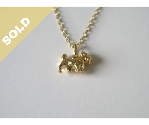 9CT YELLOW GOLD DOG PENDANT #623221106-11