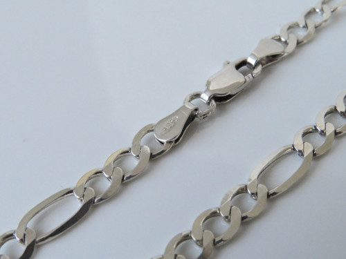 925 Sterling Silver Figaro Bracelet 3.3grams ~ 910240612