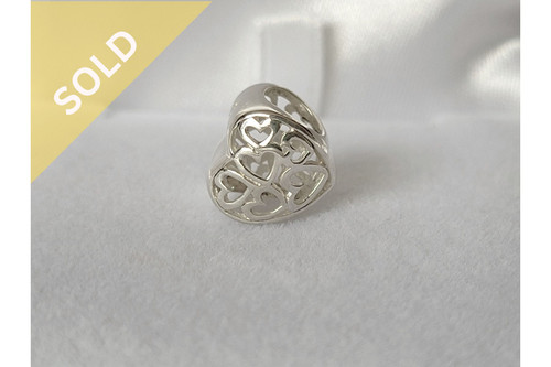 925 Sterling Silver Heart Filigree Charm ~ 935241023
