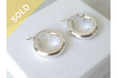 Chunky Hoop Earrings, crafted from 925 Sterling Silver  (2Grams) ~ 1151251203