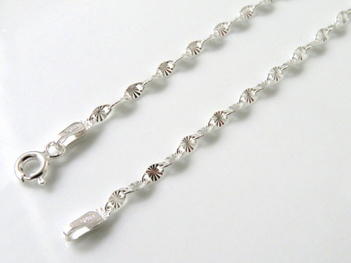 Brand New - 925 Sterling Silver Diamond Cut Bracelet (19cm) ~ 1170260102