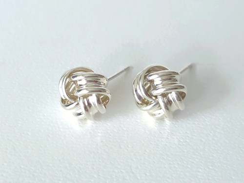 925 Sterling Silver Knot Stud Earrings, 8mm ~ 1150251203