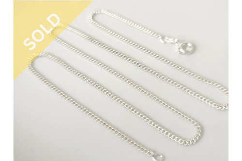 925 Sterling Silver Curb Style Chain Necklace, 45cm (3.9Grams) ~ 1127250921-1