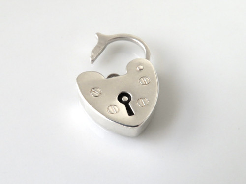 925 Sterling Silver Heart Padlock Pendant / Charm / Clasp ~ 981250118