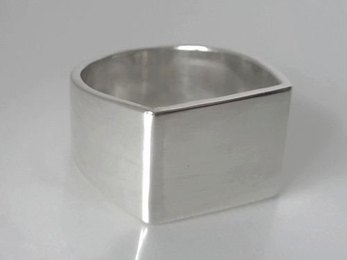 Men's Rectangular Signet Ring, crafted from 925 Sterling Silver (12grams) ~ 1174260126