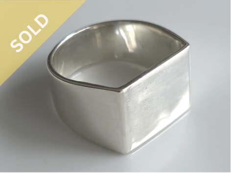 925 Sterling Silver Rectangular Signet Ring (12grams) ~ 1174260126