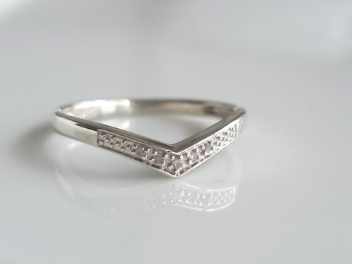 925 Sterling Silver Wishbone Diamond Ring ~ 1216260326-2