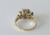 9CT YELLOW GOLD 0.50 CARATS DIAMOND TRIPLE CLUSTER RING