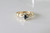 9CT Gold Diamond & Dark Blue Solitaire Ring - 2.6 grams