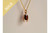 18K Gold Oval Pendant with Red Gemstone
