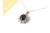 9ct White Gold Dark Blue Sapphire Pendant, set with 9ct white gold necklace ~ 1133251113-2
