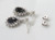 9ct White Gold Dark Blue Sapphire and CZ Earrings ~ 1133251113-1