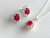 925 Sterling Silver Synthetic Ruby and Cubic Zirconia Pendant & Earrings Set (6.6Grams) ~ 1191260213