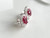 925 Sterling Silver Synthetic Ruby  & CZ Cluster Studs Earrings ~ 1191260213-2