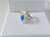 925 Sterling Silver Heart Filigree Ring with Pear-Cut Synthetic Blue Opal ~ 1224260329