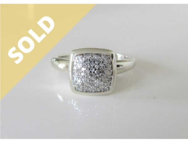 10K MHJ WHITE GOLD DIAMOND CLUSTER RING - 3.09 GRAMS