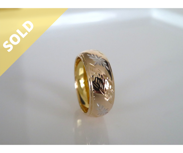 BN - 9CT GOLD PATTERNED DOME RING #528220720