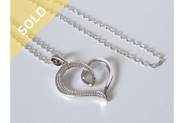 Diamond Heart Pendant Set with Chain, in 925 Sterling Silver #1114250818
