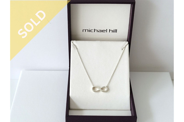 Michael Hill Infinity Diamond Pendant Necklace Set in 925 Sterling Silver