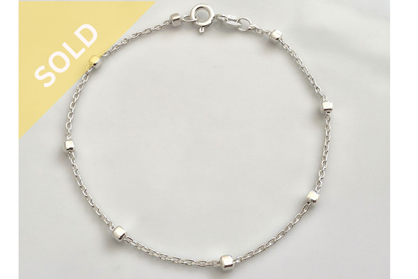 Brand New - 925 Sterling Silver Beaded Bracelet (19cm) ~ 1169260102