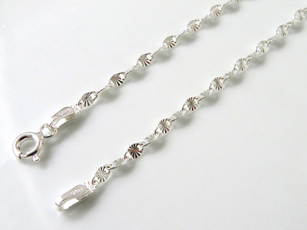 Brand New - 925 Sterling Silver Diamond Cut Bracelet (19cm) ~ 1170260102