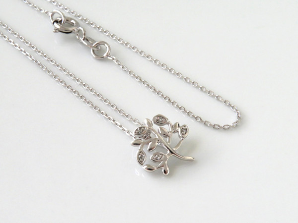 Diamond Tree of Life Pendant and Necklace set, crafted in 925 sterling silver ~ 1184260131