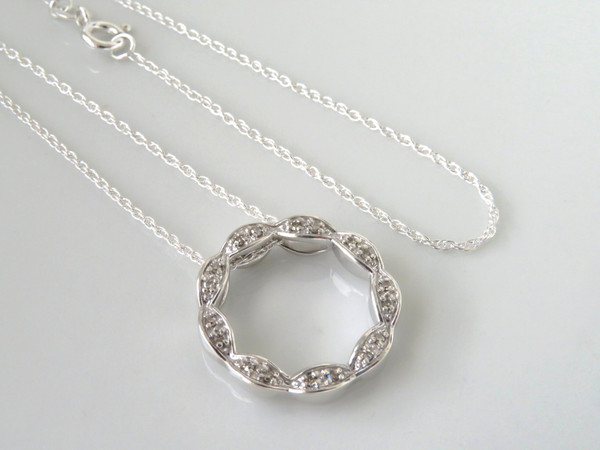 Michael Hill Diamond Circle Pendant set with Necklace, Crafted in 925 Sterling Silver ~ 1185260131-1