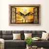 Jesus Open Arms Bald Eagle American Flag Canvas Wall Art Christian Canvas Faith Canvas