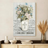 Jesus I Can Only Imagine Flower Cross Butterfly Wood Background Canvas Posters Christian Wall Posters Religious Wall